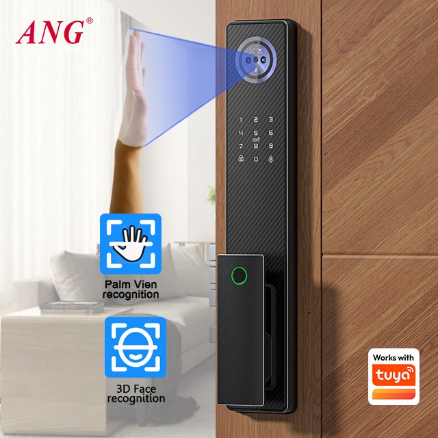Smart Door Lock 3D Face Palm Vein - 指紋認証アルミ製スマートドアロック 3D顔認証 手掌静脈認証 Tuya電子ドアロック対応