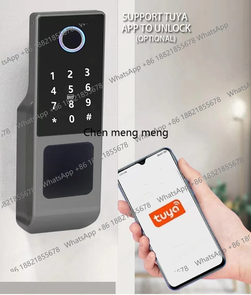 Smart Rim Lock Wifi Fingerprint - Tuya Wifi 防水スマートロック Ttlock Bluetooth 指紋認証ドアロック