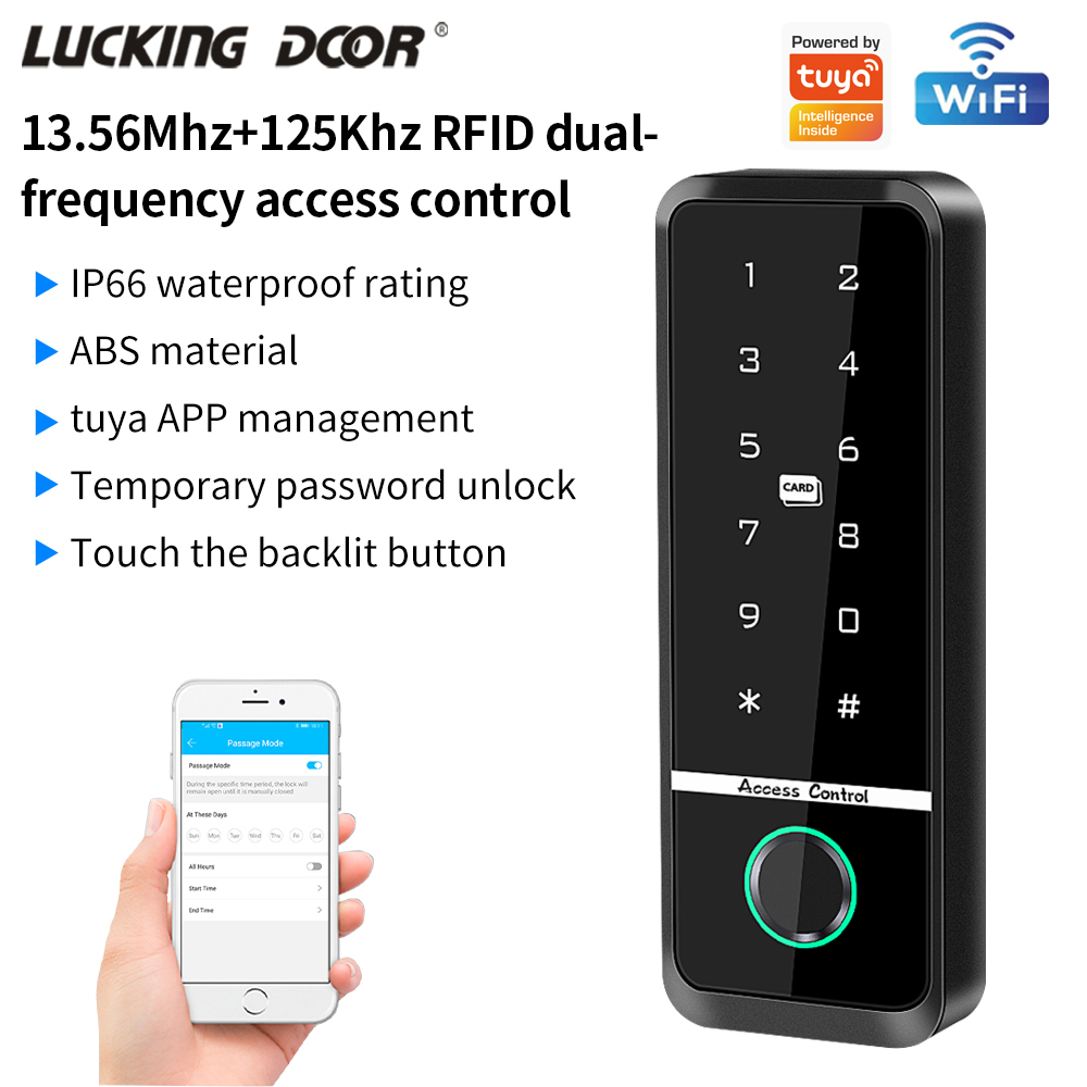Fingerprint Padlock Weatherproof - サポート Tuya アプリ電子指紋ロックオープナーアクセス制御キーボード防水スマート指紋カードデジタルキーパッド