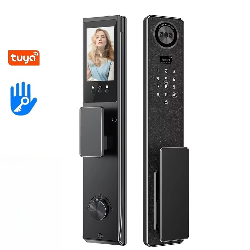 Smart Door Lock Fingerprint Wifi - Tuya WiFi スマートドアロック、家庭用生体認証指紋ロック、キーパッドパスワード電子ロック、盗難防止フロントドアセキュリティロック