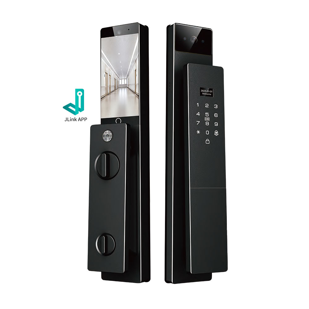 Smart Door Lock 3D Face Palm Vein - ハイエンド住宅用掌紋J-link Wifi 3D顔認証デジタル生体認証指紋スマートドアロック イスラエル製ロック本体 インターホン付き