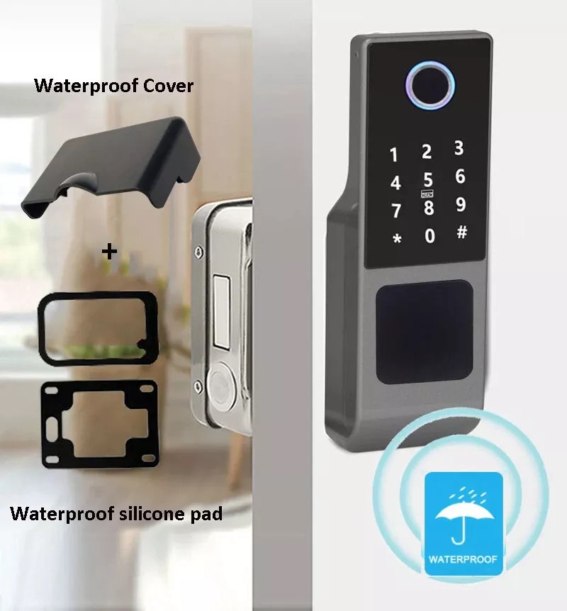 Smart Rim Lock Wifi Fingerprint - Tuya Wifi 防水スマートロック Ttlock Bluetooth 指紋認証ドアロック