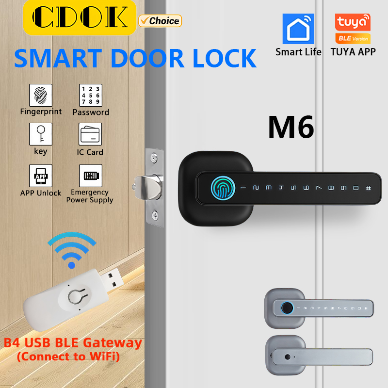 Smart Lock Zigbee Gateway - CDOK 2025 M6 Tuya Bluetoothスマートロック -