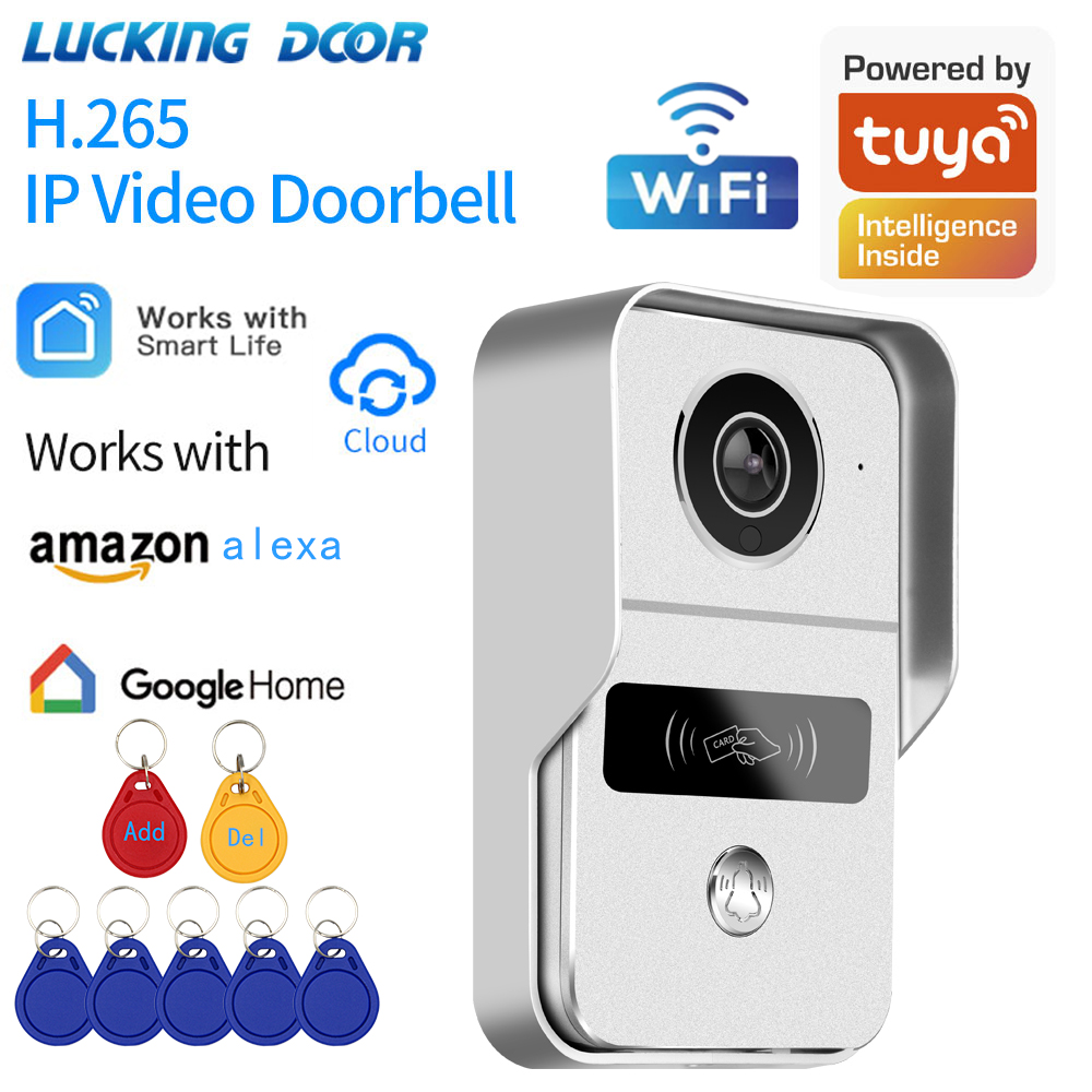 Smart Door Lock With Camera Intercom - Tuya-ワイヤレスビデオドアベル,wifi,電話インターホン,オプションのロック,ロック解除モジュール,1080p,rj45,poe