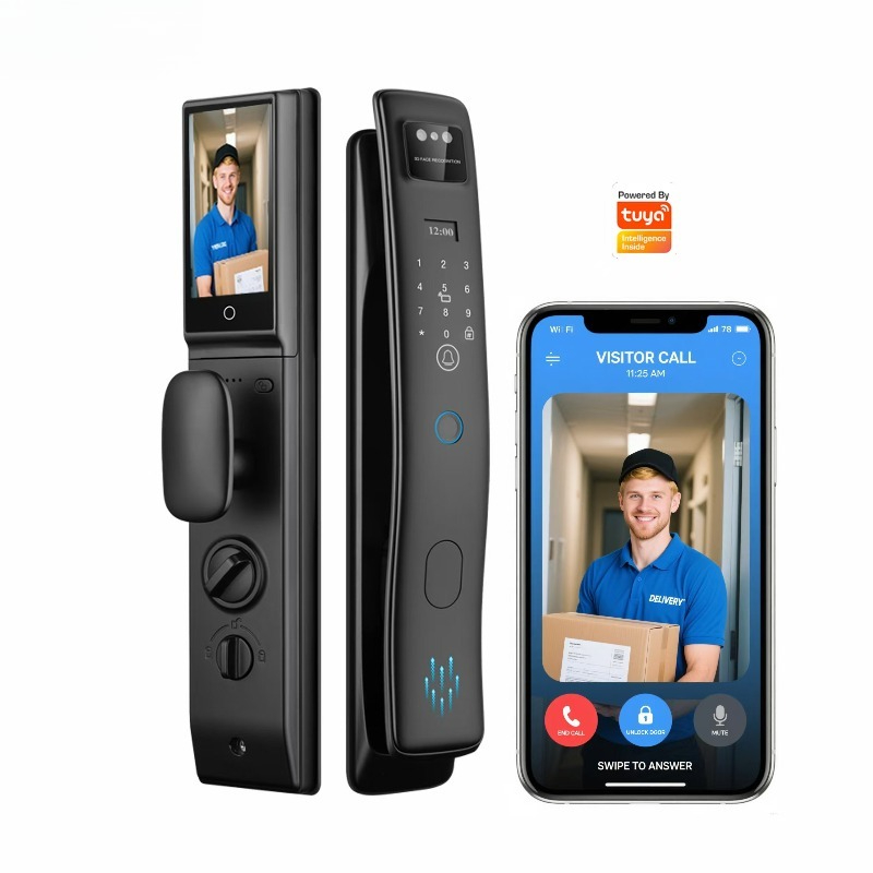 Smart Door Lock With Camera Intercom - 工場価格 3D顔認証 Tuya Wifiカメラ付きビデオインターホン デジタル指紋認証 スマートキーレスドアロック