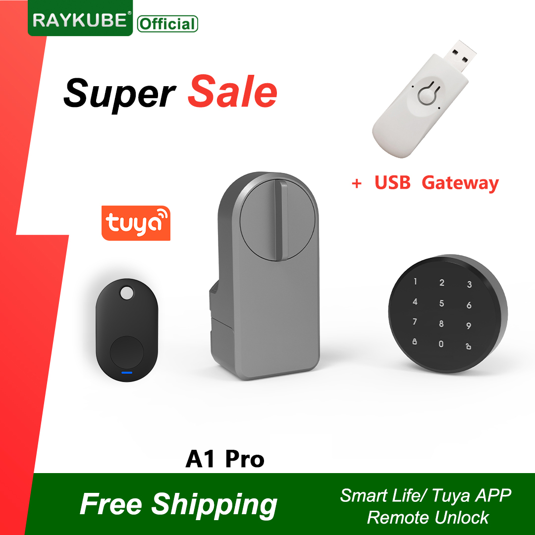Smart Lock For Sliding Door - RAYKUBE A1 Pro Tuya BEL スマートドアロックセット