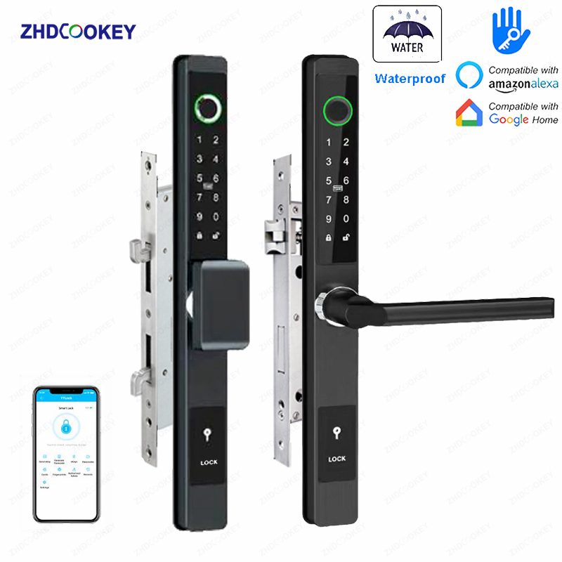 Fingerprint Padlock Weatherproof - ZHDCOOKEY 生体認証デジタルドアロック 防水 TTLock アプリ BLE