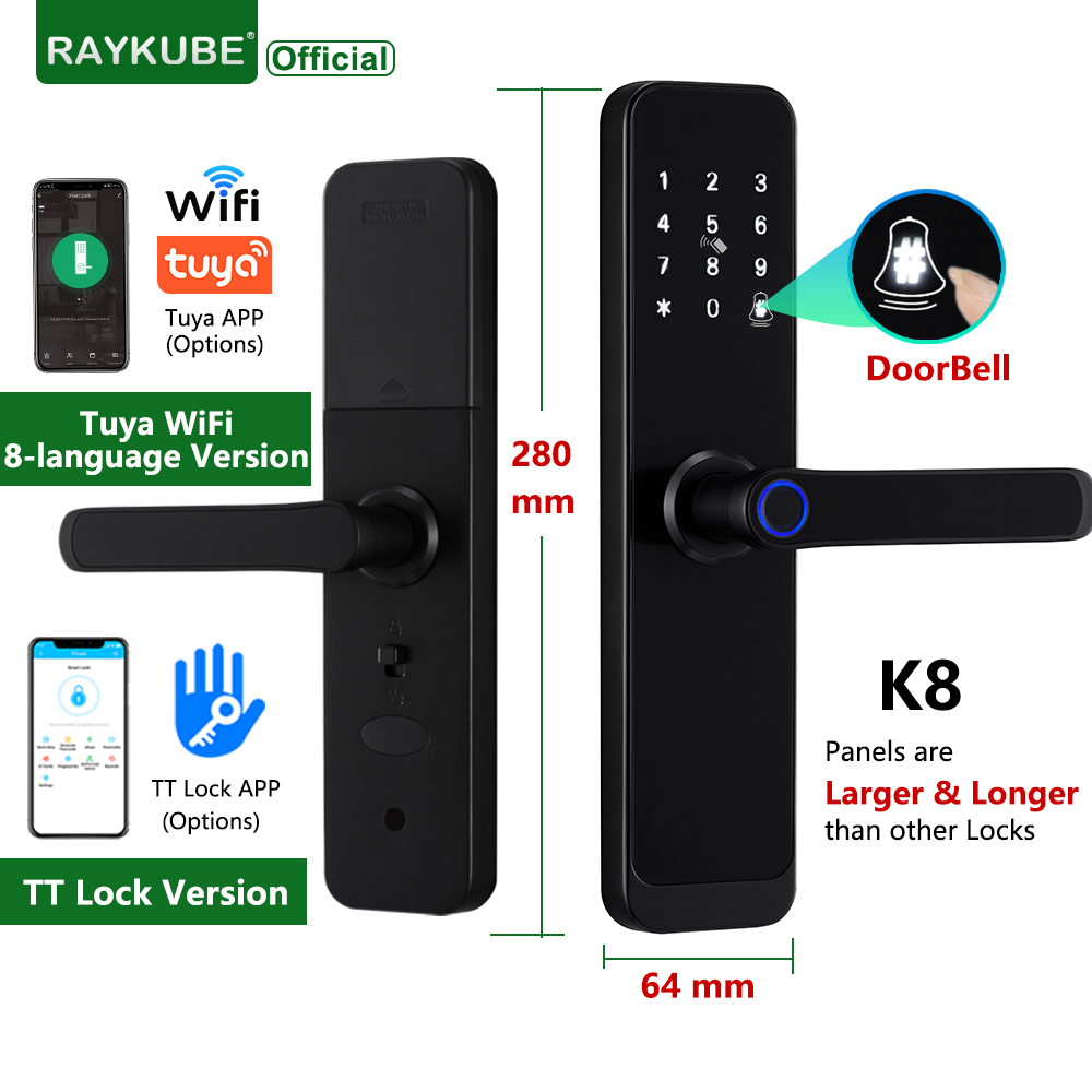 Smart Lock For Sliding Door - RAYKUBE K8 スマートドアロック TTlock Bluetooth/Tuya Wifi
