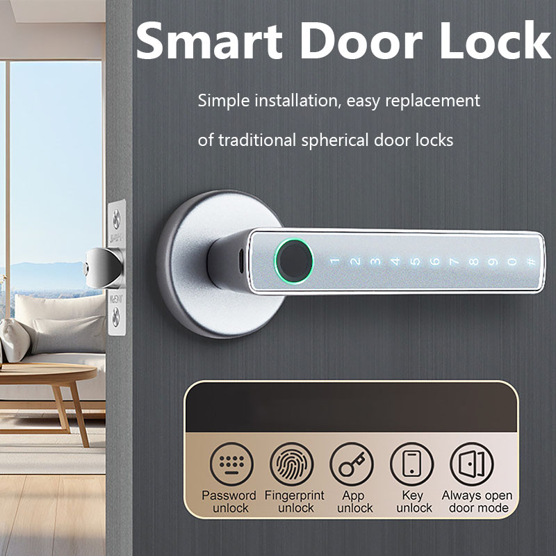 Smart Lock Zigbee Gateway - Tuya スマート指紋ロック金融レベル電子屋内ロックパスワード/キー/Tuya アプリ/Bluetooth ロック解除バスルーム寝室