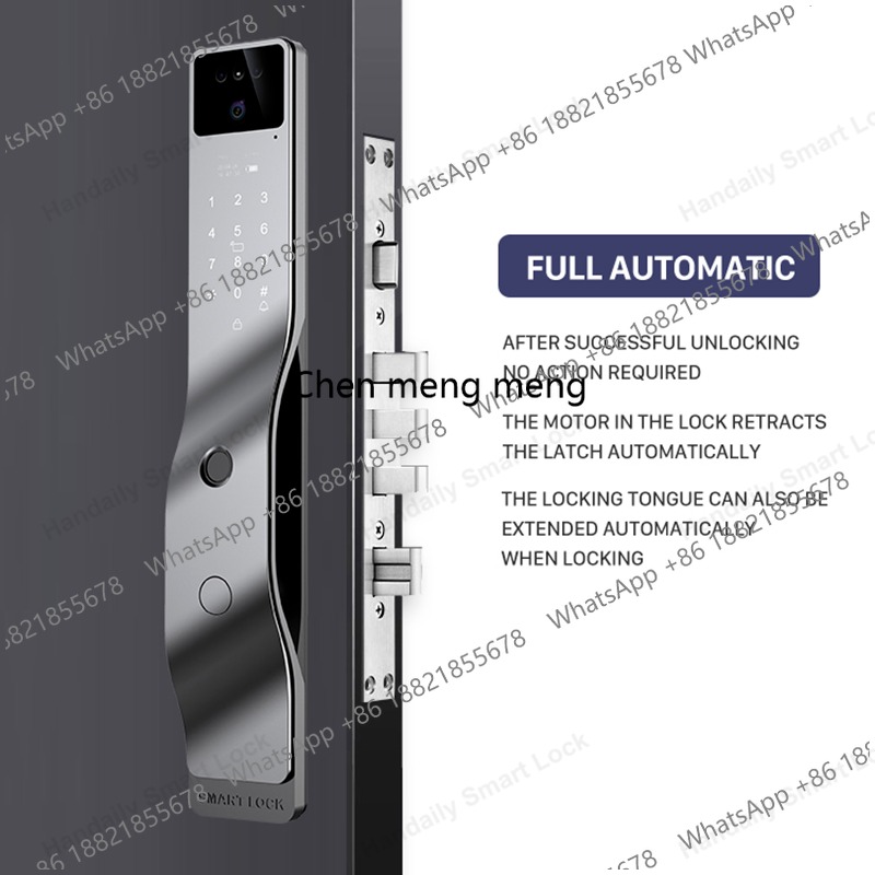 Video Door Lock With Camera Peephole - 3D顔認証スマートロック、Tuya Wifi対応、指紋認証、ビデオインターホン、生体認証指紋パスワード、デジタルスマートロック