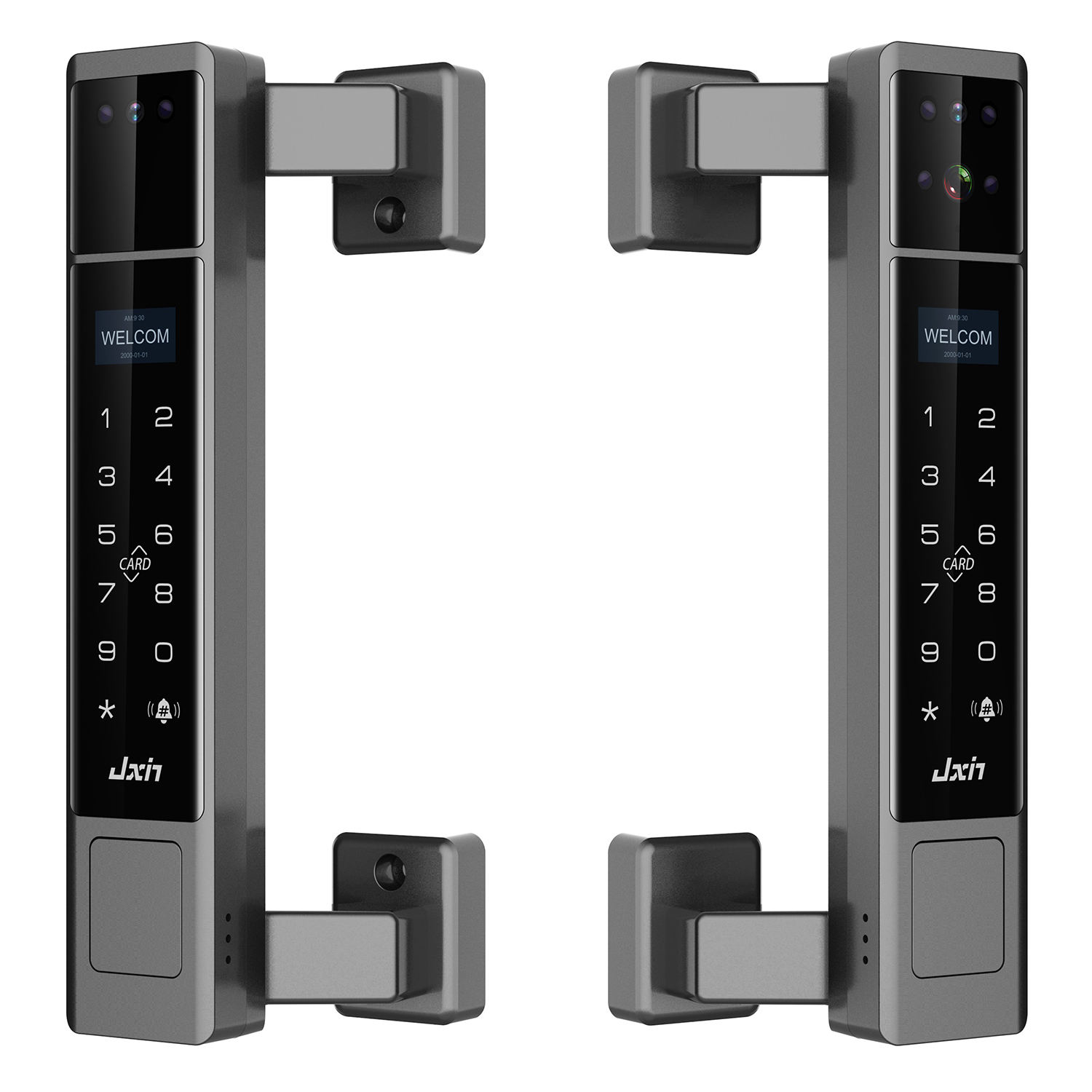 Face Recognition Door Lock - IP68防水屋外スマートドアロック、3D顔認証ビデオインターホン、Tuya Wi-Fi対応、メモリカード対応、木製・スチール・ガラスドア用