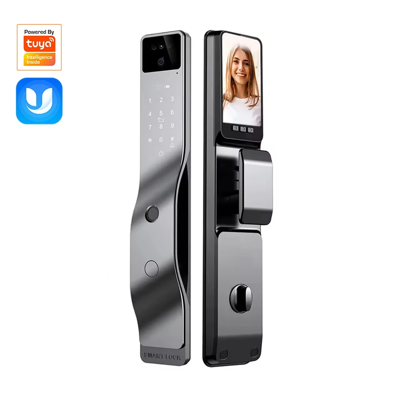 顔認証指紋スマートセキュリティドアロックTuyaアプリWif - Face Recognition Door Lock のレビューと価格