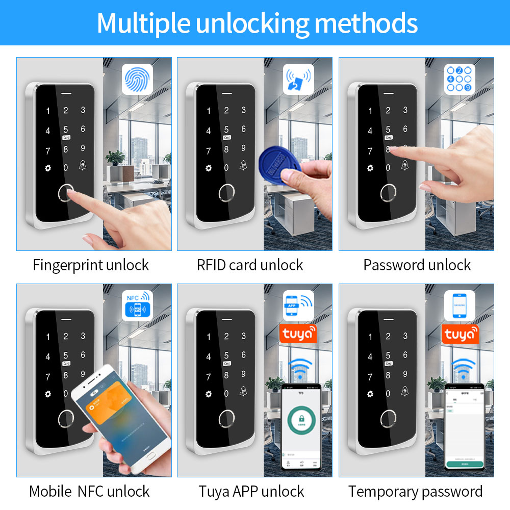 Tf9-磁気ドアロック,防水,NFC,指紋,アプリケーション - Fingerprint Padlock Weatherproof のレビューと価格