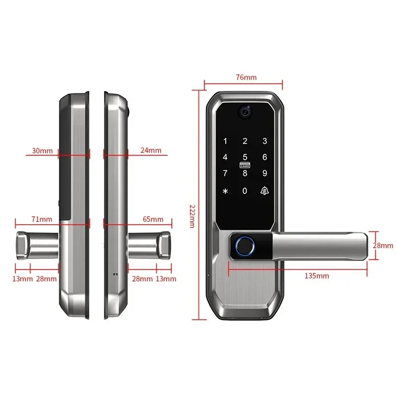 Tuya WiFiスマートドアロック、覗き穴カメラ付き、シン - Smart Door Lock Tuya App のレビューと価格