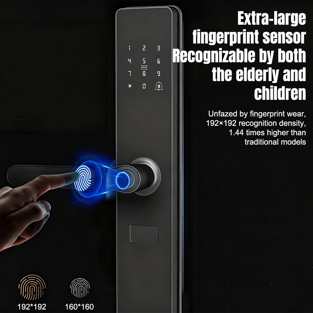 スマート指紋ドアハンドルロック TTLockアプリ Blue - Smart Lock For Sliding Door のレビューと価格