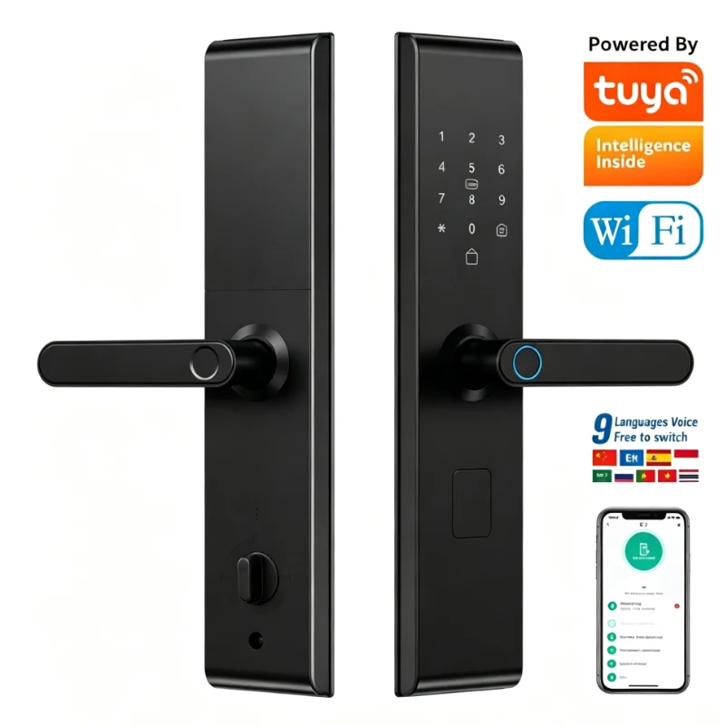 Tuya Wi-Fi対応スマート電子ドアロック。生体認証指紋 - Smart Door Lock Fingerprint Wifi のレビューと価格