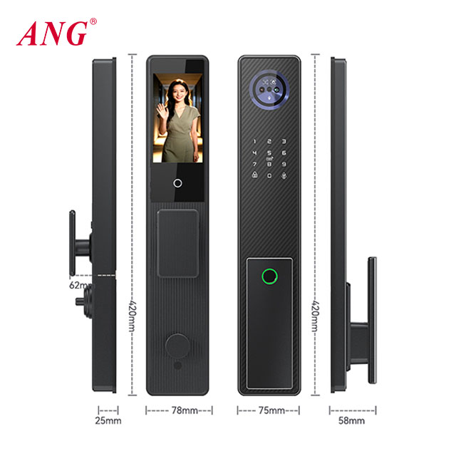 指紋認証アルミ製スマートドアロック 3D顔認証 手掌静脈認証 - Smart Door Lock 3D Face Palm Vein のレビューと価格