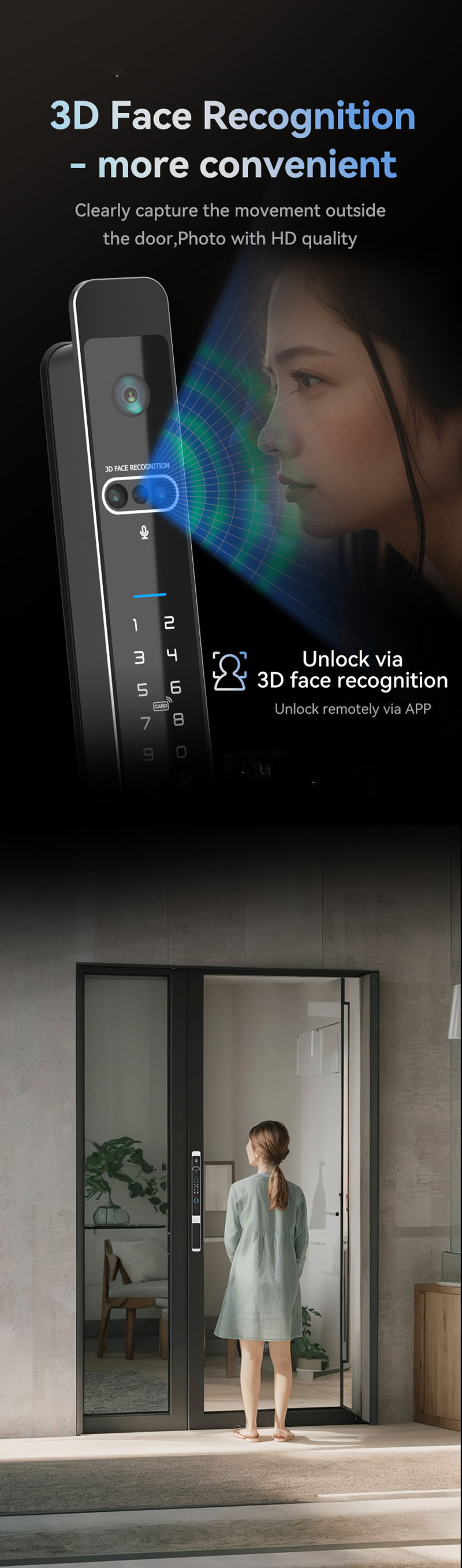 カメラビデオインターホン 防水IP65 自動スリムスマートア - Video Door Lock With Camera Peephole のレビューと価格