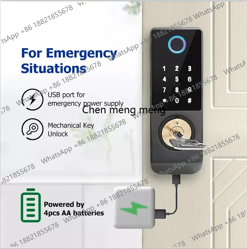 Tuya Wifi 防水スマートロック Ttlock Blu - Smart Rim Lock Wifi Fingerprint のレビューと価格
