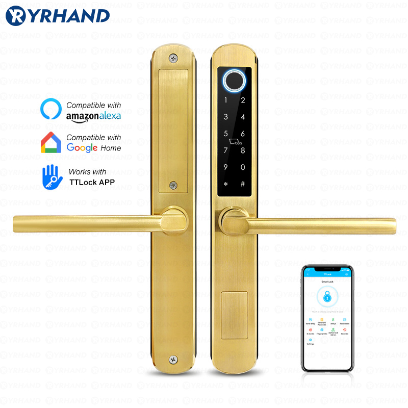 IP66規格、ゴールド色のステンレス製、スライド式ガラス扉用 - Smart Lock For Sliding Door のレビューと価格