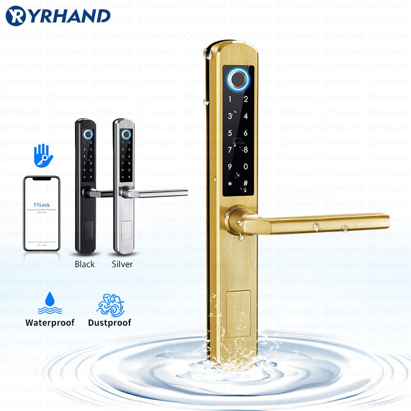 IP66規格、ゴールド色のステンレス製、スライド式ガラス扉用 - Smart Lock For Sliding Door のレビューと価格