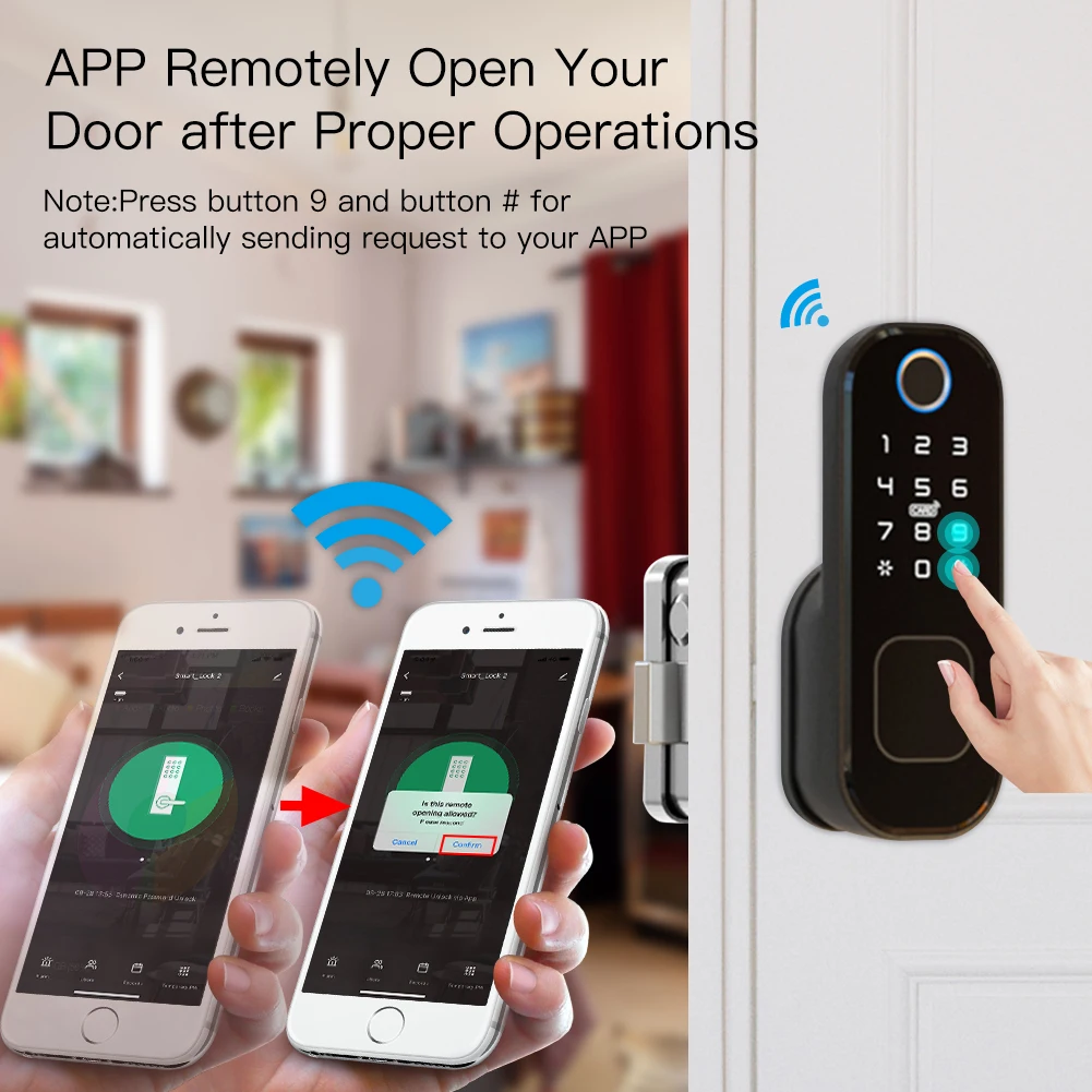 あなたのもの-Wi-Fiを備えたスマート指紋ドア,家,ホテル - Smart Door Lock Tuya App のレビューと価格