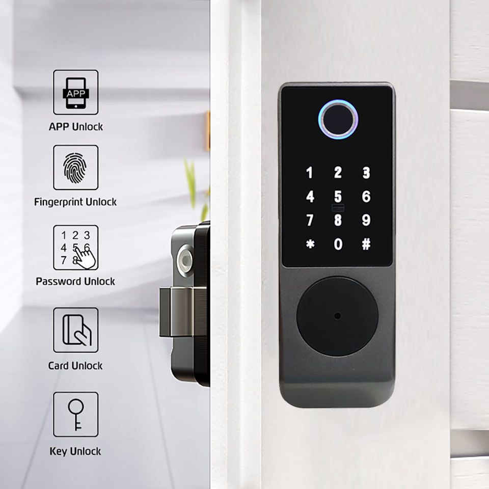 エンリケ・トゥヤ 防水屋外ゲートIP65スマートリムロック  - Smart Rim Lock Wifi Fingerprint のレビューと価格