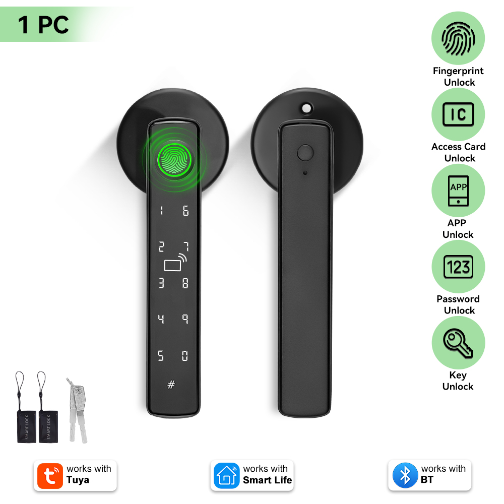 YFK 5-in-1 スマートドアロック：指紋認証、パスワー - Smart Lock Deadbolt Keypad Bluetooth のレビューと価格