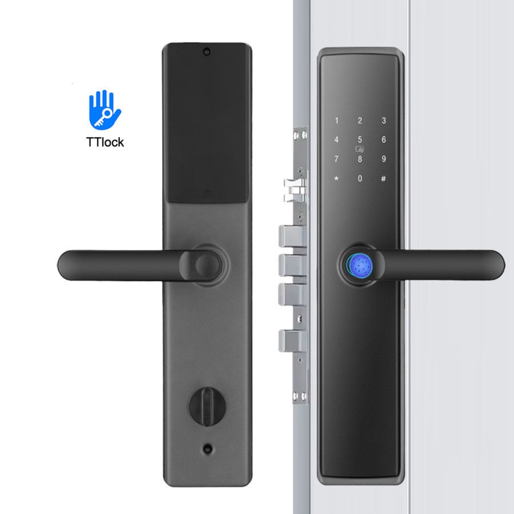電気デジタルキーレスセキュリティシステムドアノブスマートTT - Digital Door Lock Fingerprint Handle のレビューと価格