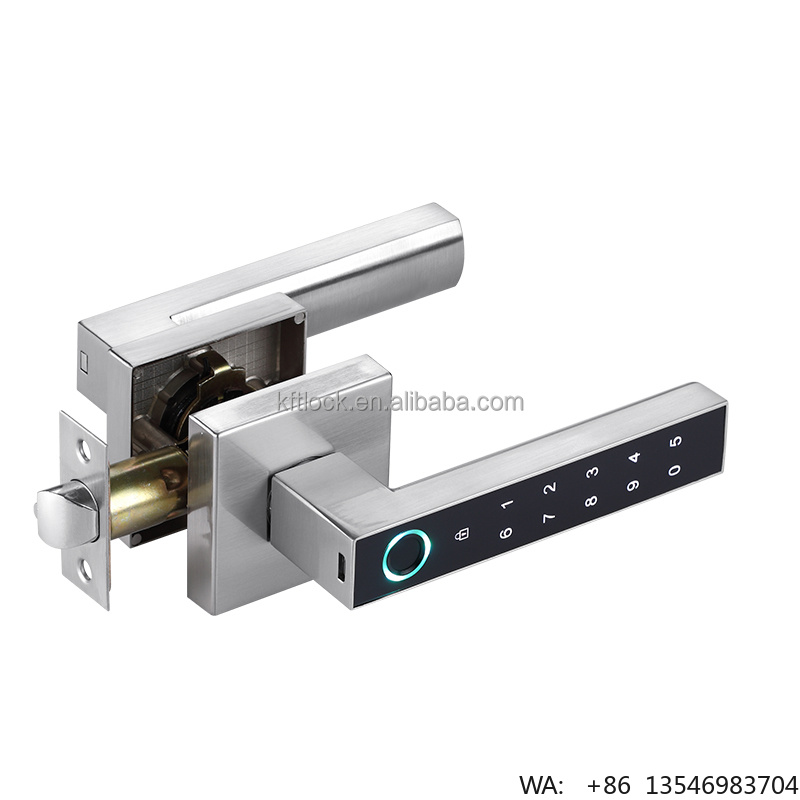 デジタル電気パスワード指紋認証スマートレバーハンドルドアロッ - Digital Door Lock Fingerprint Handle のレビューと価格