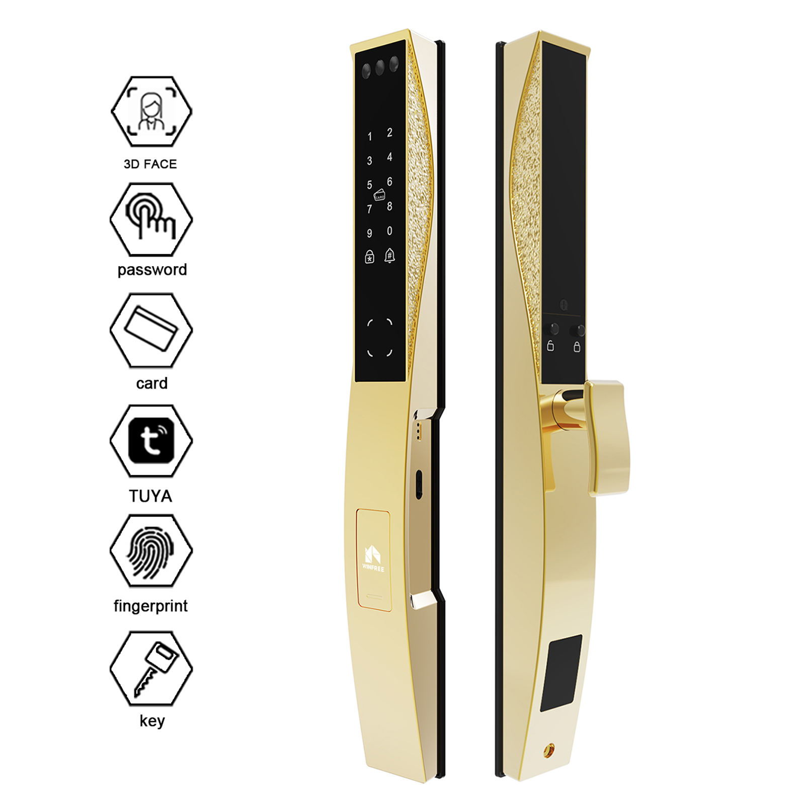 WINFREE Tuya Wifiスマートデジタルスリムフレ - Face Recognition Door Lock のレビューと価格