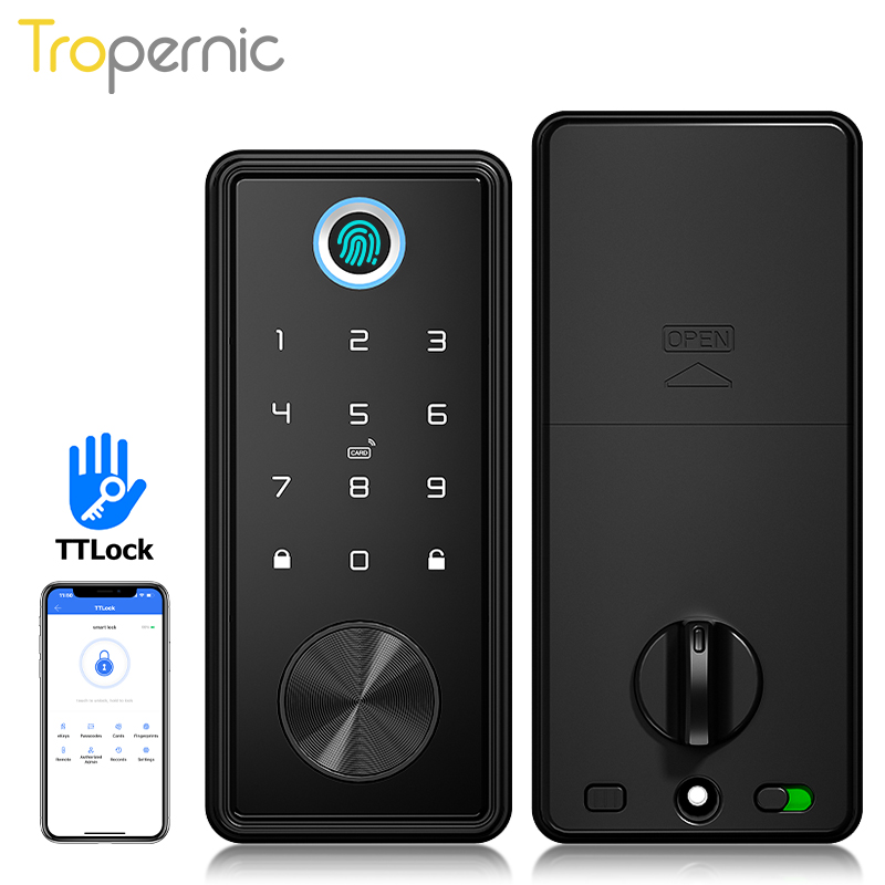 玄関用スマートデッドボルトロック、生体認証指紋、キーレスエン - Smart Lock Deadbolt Keypad Bluetooth のレビューと価格
