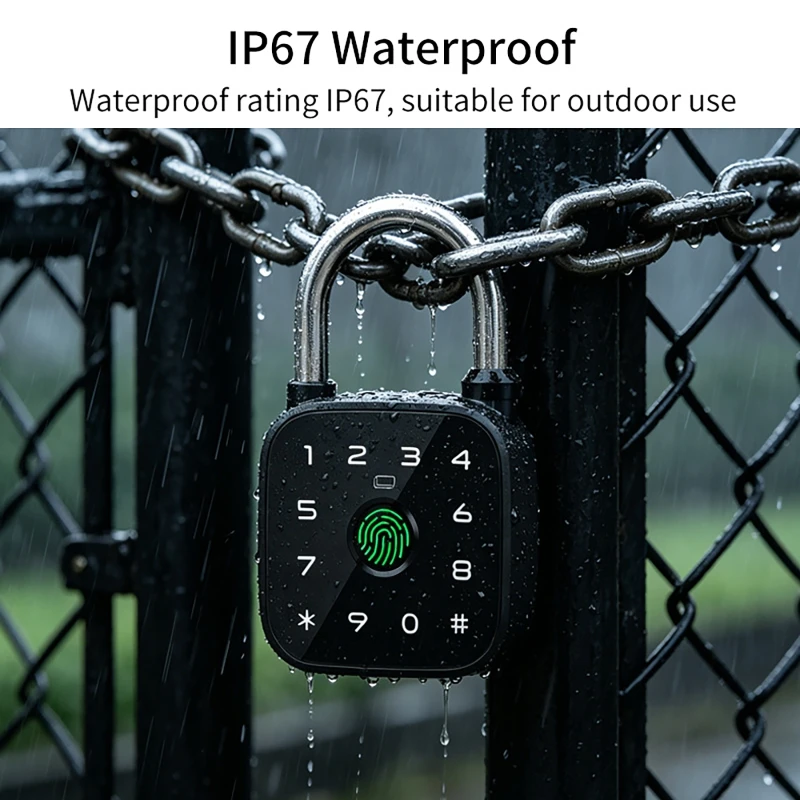 TuyaスマートBluetooth南京錠。指紋認証、パスワー - Fingerprint Padlock Weatherproof のレビューと価格