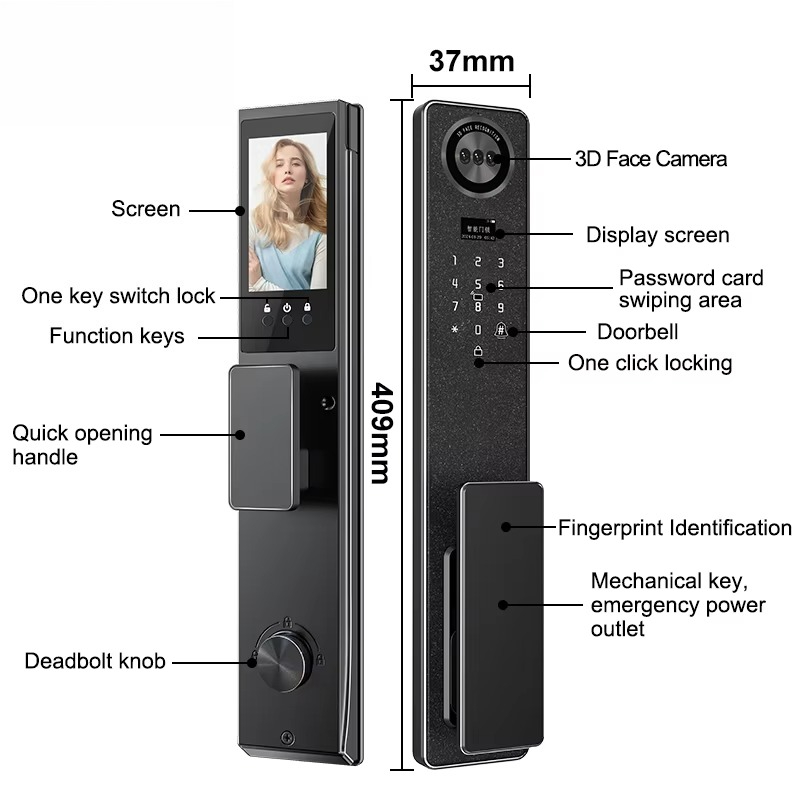 Tuya WiFi スマートドアロック、家庭用生体認証指紋ロ - Smart Door Lock Fingerprint Wifi のレビューと価格