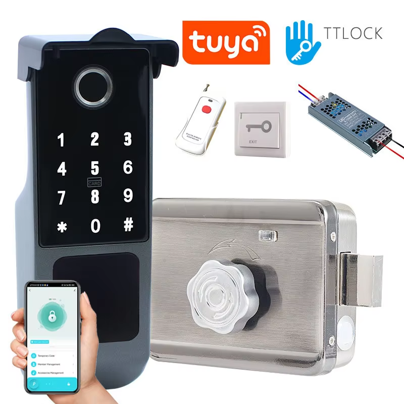 TTLockバージョンスマートロック内蔵ゲートウェイTuya - Smart Rim Lock Wifi Fingerprint のレビューと価格