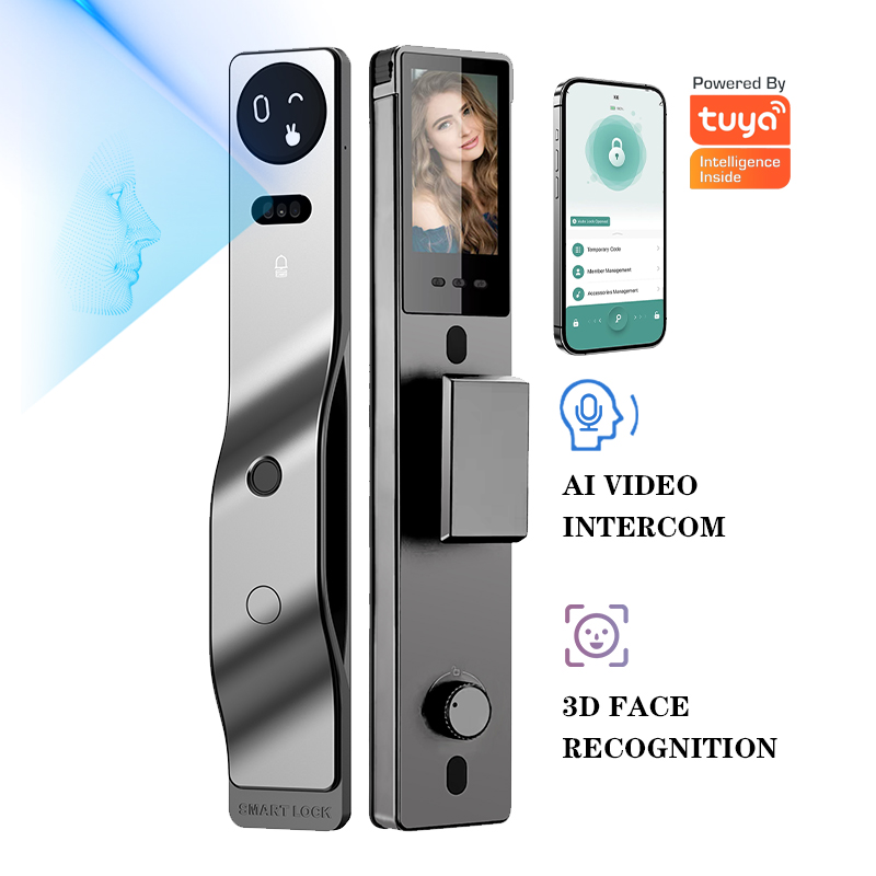3D顔認証電子スマートドアロック、掌紋パスワード指紋認証付き - Smart Door Lock 3D Face Palm Vein のレビューと価格