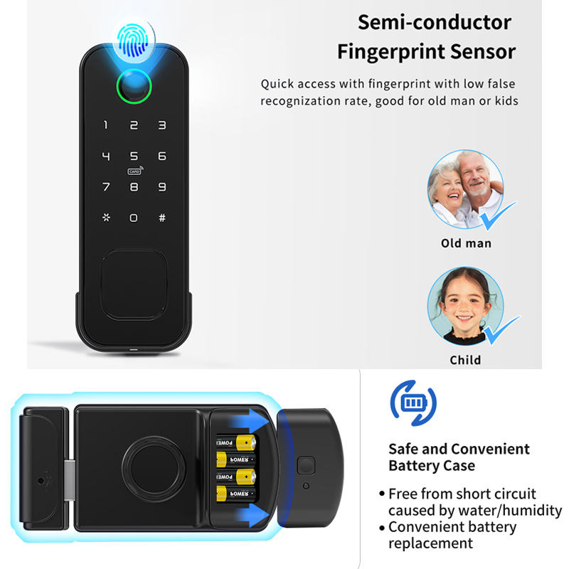 防水両面スマートリムロックTuya Wifi屋外インテリジェ - Smart Rim Lock Wifi Fingerprint のレビューと価格