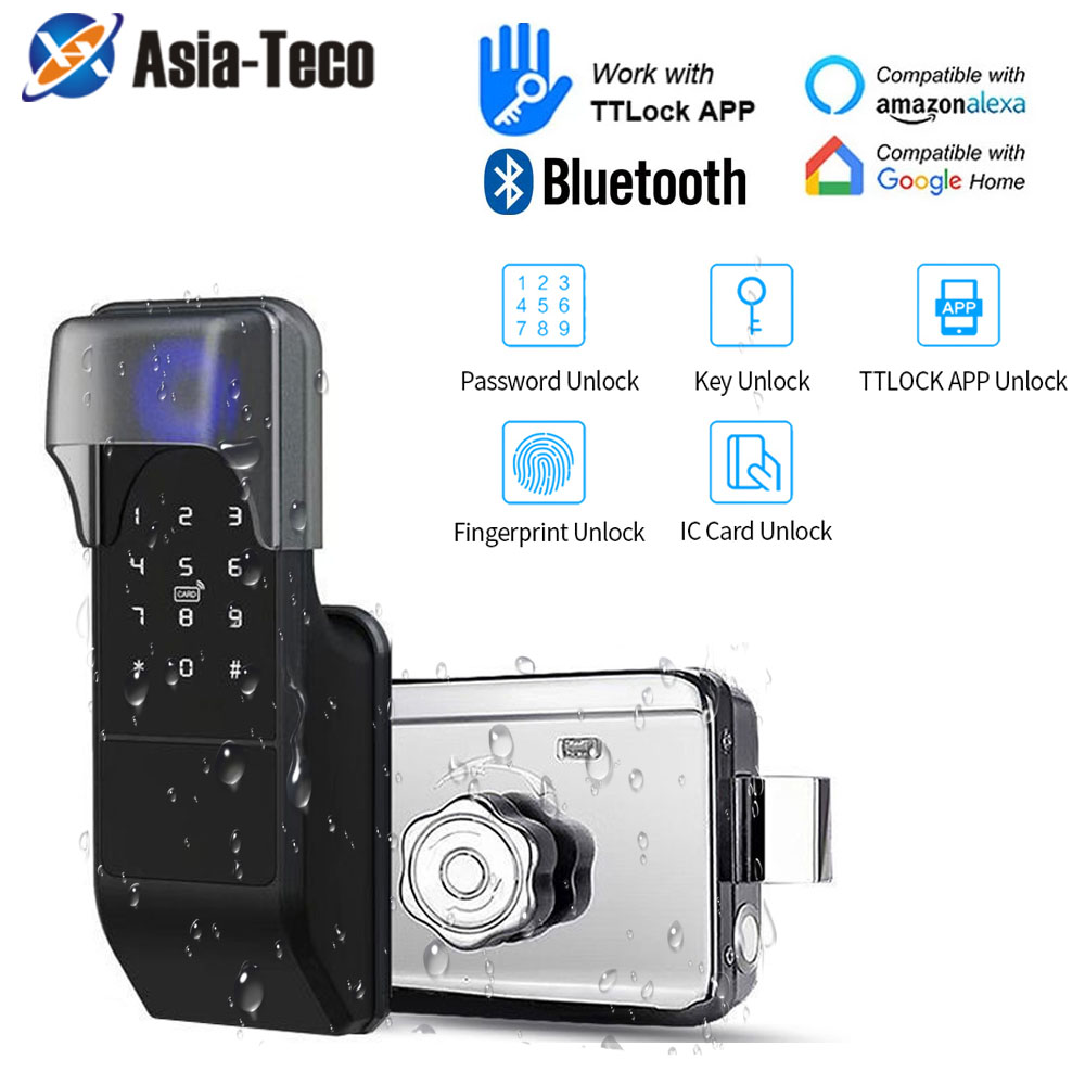IP65 防水 TTLock 指紋スマートドアロック屋外ゲー - Smart Lock Deadbolt Keypad Bluetooth のレビューと価格