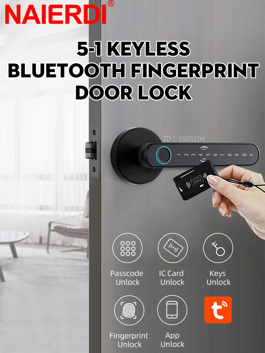 アラーム付き盗難防止生体認証スマート指紋パスワードTuyaア - Smart Door Lock With Camera Intercom のレビューと価格