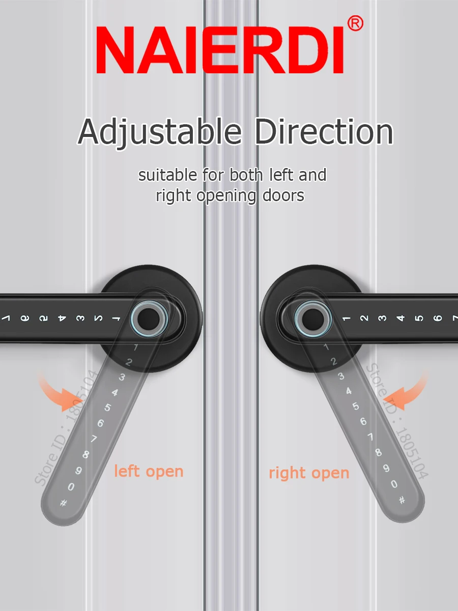 アラーム付き盗難防止生体認証スマート指紋パスワードTuyaア - Smart Door Lock With Camera Intercom のレビューと価格