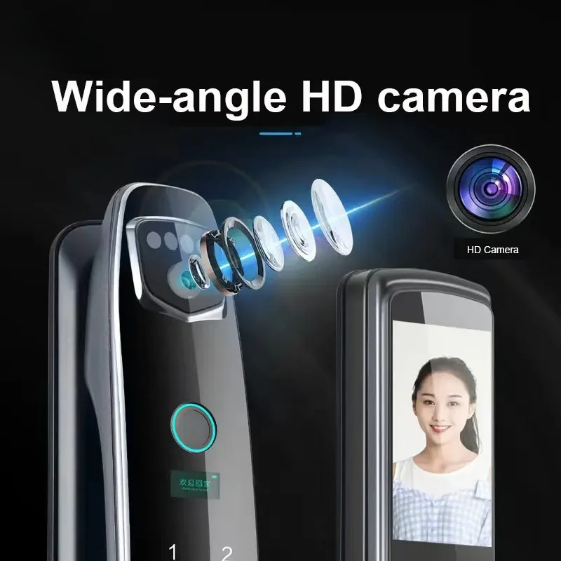 3D顔認証スマートパスワードドアロック、ビデオインターホン機 - Smart Door Lock With Camera Intercom のレビューと価格