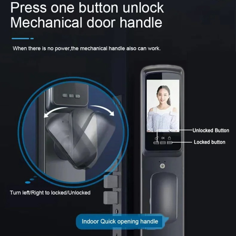 3D顔認証スマートパスワードドアロック、ビデオインターホン機 - Smart Door Lock With Camera Intercom のレビューと価格