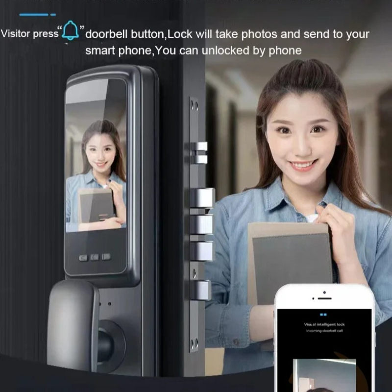 3D顔認証スマートパスワードドアロック、ビデオインターホン機 - Smart Door Lock With Camera Intercom のレビューと価格