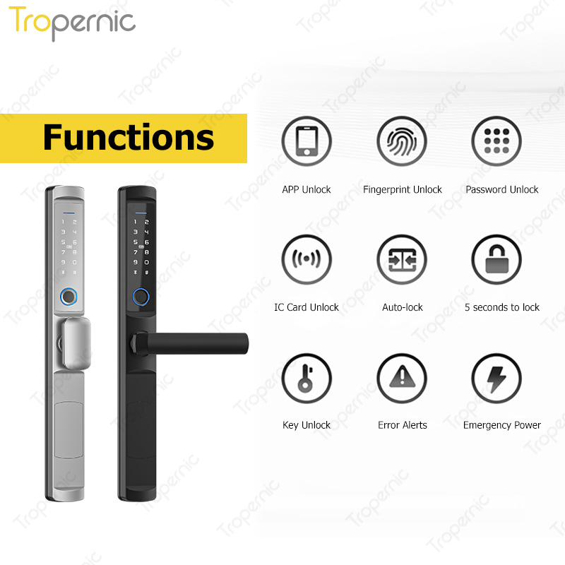 防水 Tuya zigbee 生体指紋ドアロック電子スマート - Smart Lock Zigbee Gateway のレビューと価格