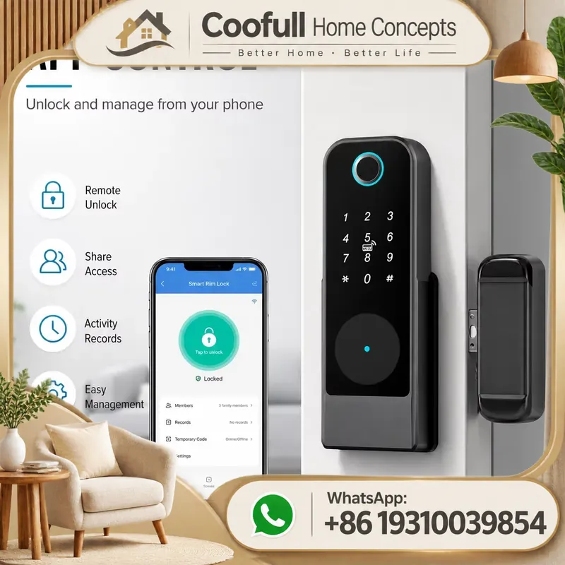スマートキーレスドアロック WiFi 指紋認証 Tuyaアプ - Smart Rim Lock Wifi Fingerprint のレビューと価格