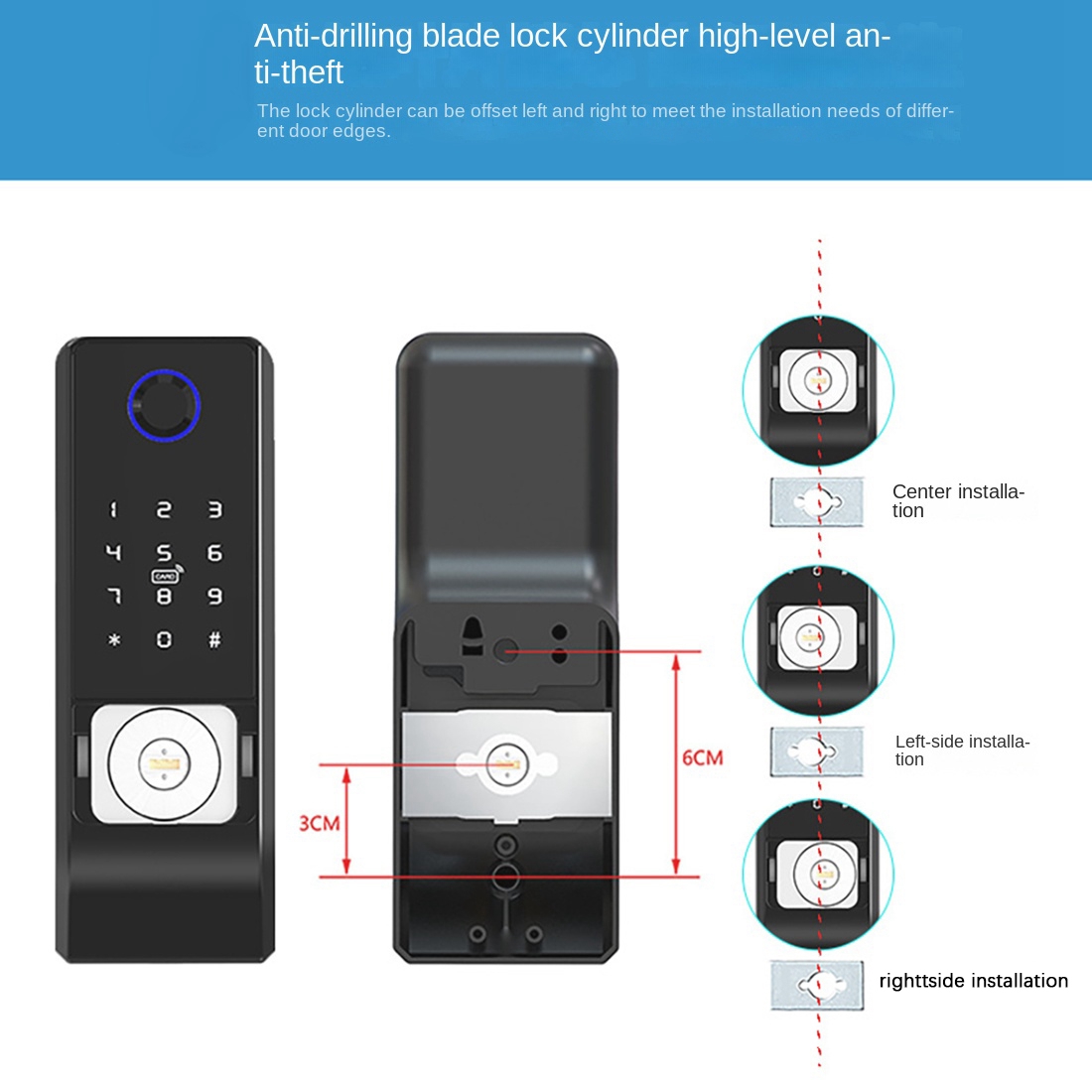 防水Tuya Wifiスマートドアロック デジタルパスワード - Smart Rim Lock Wifi Fingerprint のレビューと価格