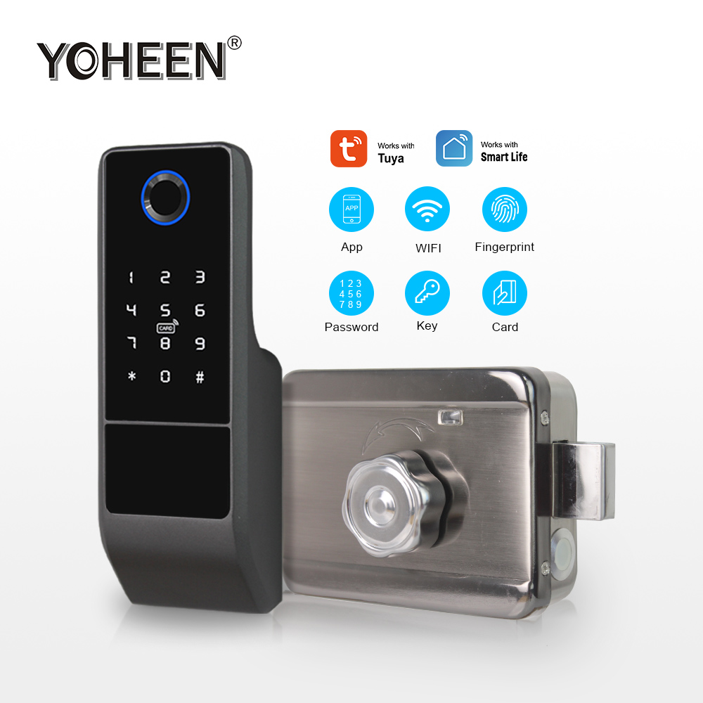 指紋ドアロック,smart life,tuya,wifi,ア - Smart Rim Lock Wifi Fingerprint のレビューと価格