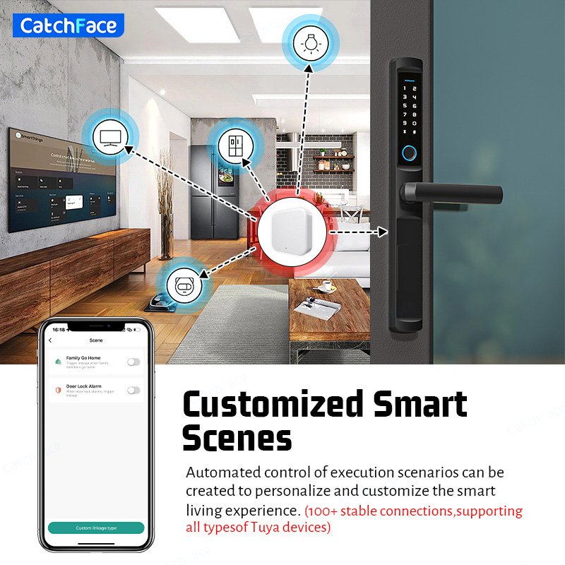 Tuya-スマート電子ドアロック,Zigbeeアプリケーショ - Smart Lock Zigbee Gateway のレビューと価格