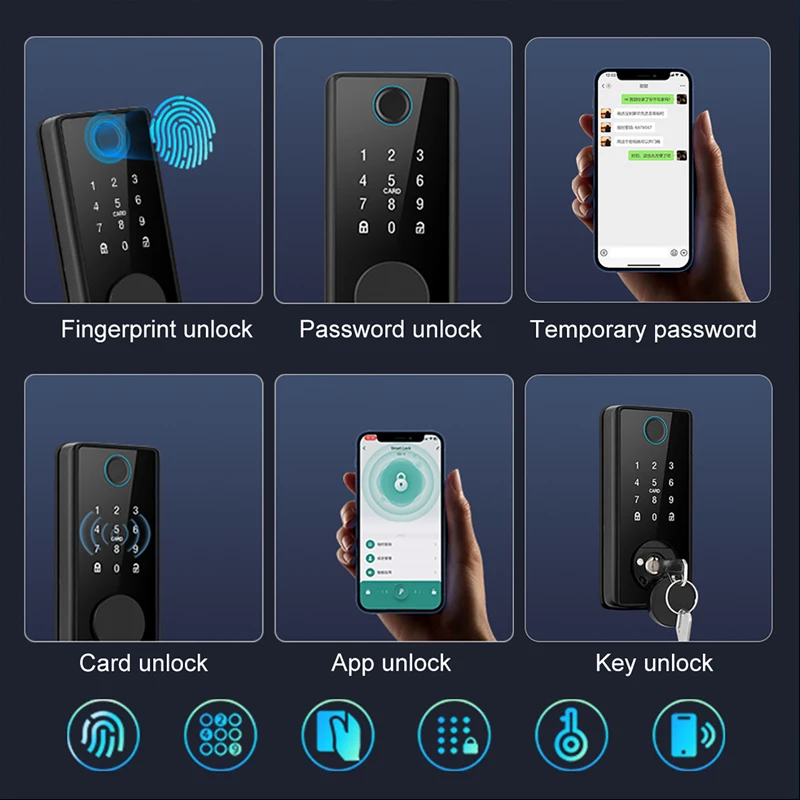 スマート指紋認証デッドボルトロック（ラッチ/ドアセンサー付き - Smart Door Lock Tuya App のレビューと価格