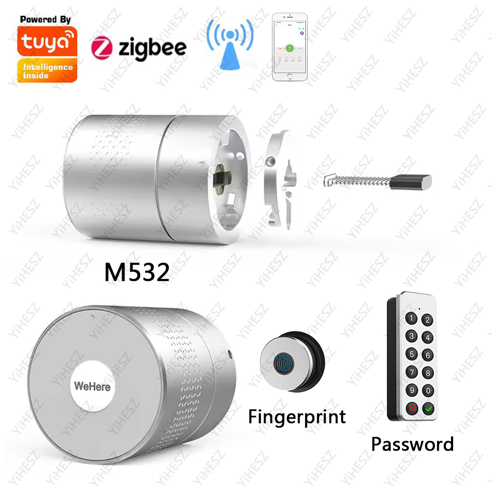 Tuya-指紋,スマートドア用のロック,非常に強力なモーター - Smart Lock Zigbee Gateway のレビューと価格